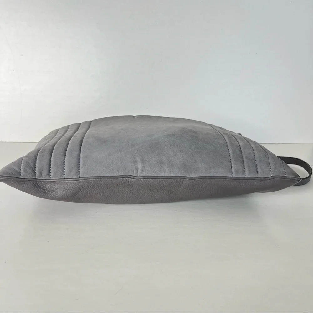 MARC by MARC JACOBS Tread Lightly Grey Leather Suede Crossbody Shoulder Hobo Bag